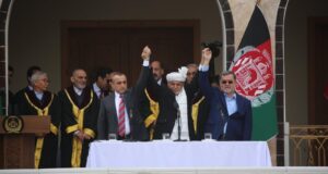 Ghani Sworn In During Rocket Firing, Abdullah Holds Parallel Ceremony