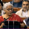 Finance Minister Nirmala Sitharaman presents the Budget in Parliament. Credit: Lok Sabha TV