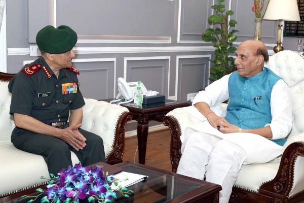 Chief of Defence Staff (CDS) General Anil Chauhan (left) with Defence Minister Rajnath Singh.