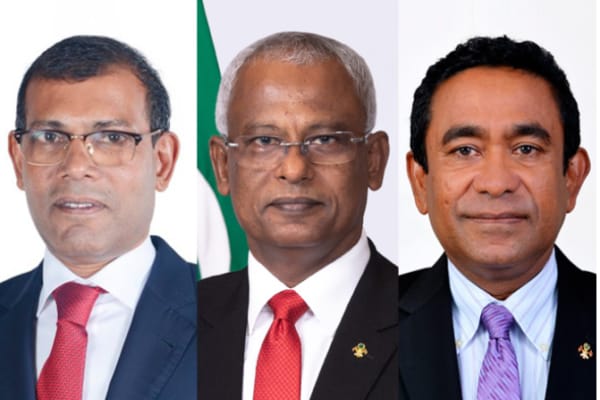 (Left To Right: Mohamed Nasheed, Ibrahim Mohamed Solih, Abdulla Yameen)