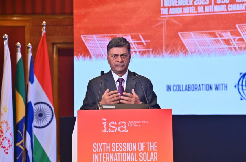 India’s Minister of Power, New and Renewable Energy Raj Kumar Singh speaks at the sixth session of the International Solar Alliance