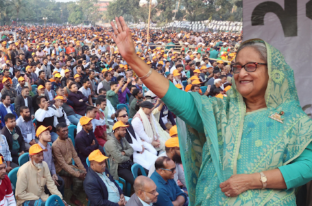 Sheikh Hasina in people gathering