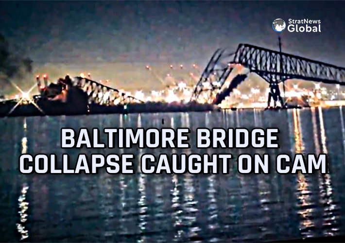  On Camera: Baltimore Bridge Collapses After Container Vessel Rams Into It
