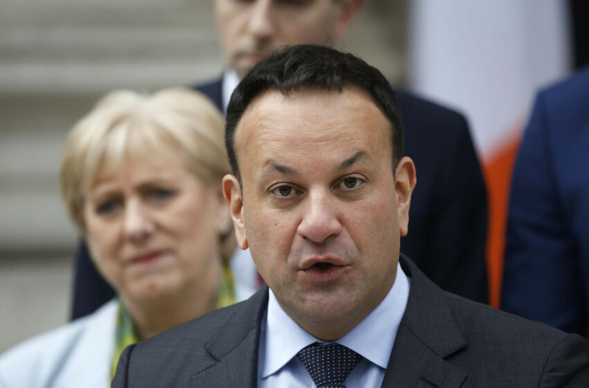 Irish Prime Minister Leo Varadkar announces Wednesday he is quitting immediately as head of the center-right Fine Gael party, part of Ireland’s coalition government (Nick Bradshaw/PA via AP)