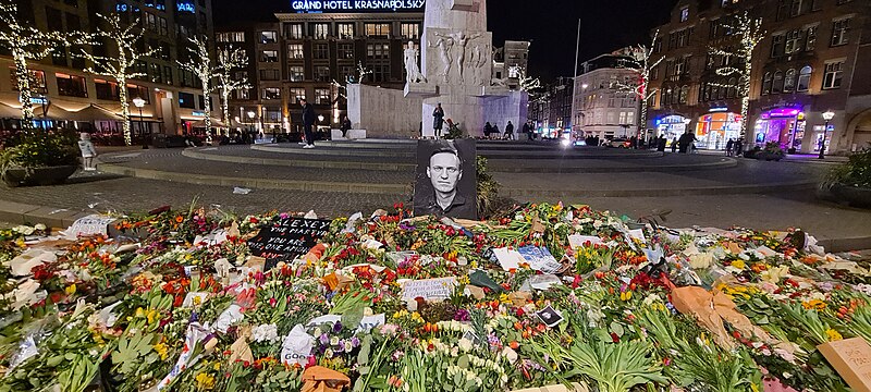 Homage to Alexei navalny in Amsterdam