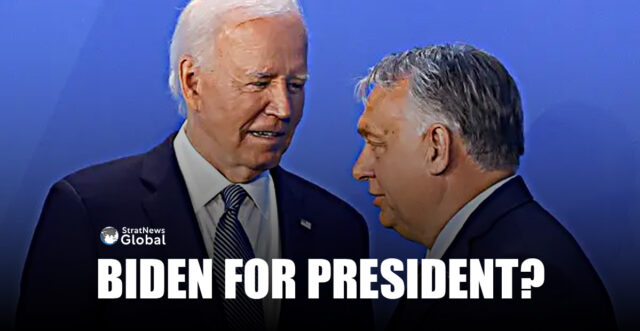 U.S. President Joe Biden and Hungary's Prime Minister Viktor Orban at NATO's 75th anniversary summit