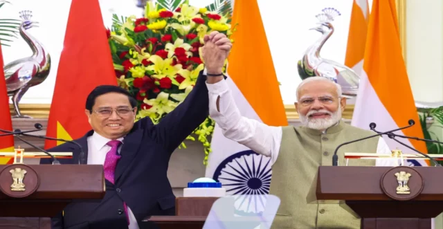 Vietnamese Prime Minister with Prime Minister Narendra Modi