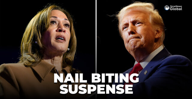 Nail Biting Suspense U.S. Vice President Kamala Harris and former U.S. President Donald Trump