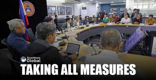 A meeting to review preparedness for Storm Trami