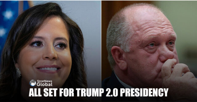 House Republican Conference Chair Elise Stefanik and Former Acting Director of U.S. Immigration And Customs Enforcement Tom Homan /REUTERS/Jonathan Ernst (left) and Tom Williams/Pool via REUTERS
