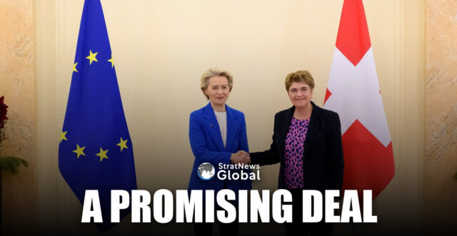 European Commission President Ursula von der Leyen with Swiss Confederation President Viola Amherd in Switzerland