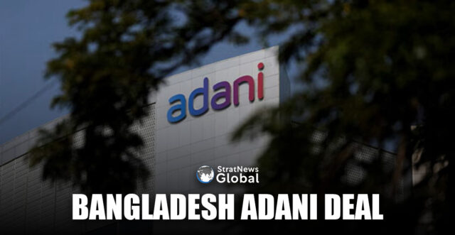 The logo of the Adani Group is seen on the facade of its Corporate House on the outskirts of Ahmedabad, India, November 21, 2024. REUTERS/Amit Dave/File Photo