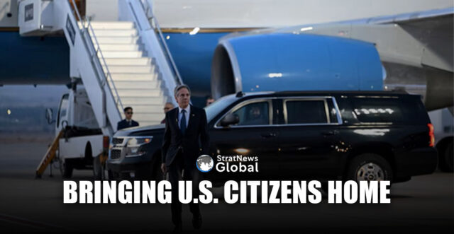 U.S. Secretary of State Antony Blinken walks on the tarmac to speak to reporters before his departure from King Hussein International Airport in Jordan's southern Red Sea coastal city of Aqaba on December 12, 2024. Andrew Caballero-Reynolds/Pool via REUTERS