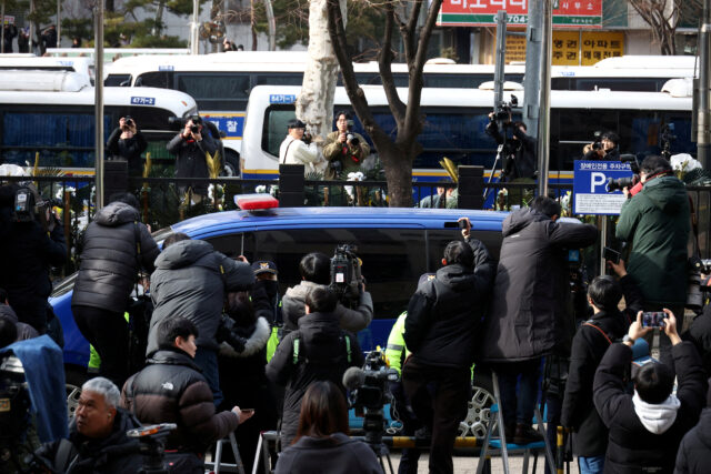 A motorcade believed to be carrying South Korea's impeached President Yoon Suk Yeol arrives at a court, in Seoul Impeached South Korean President Yoon