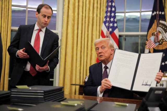 U.S. President Donald Trump at the Oval Office in Washington President Donald Trump