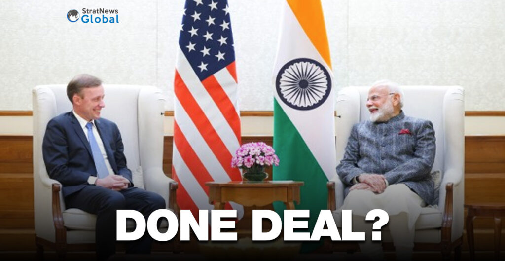 Outgoing US National Security Adviser Jacob Sullivan with Prime Minister Narendra Modi in New Delhi on Monday, December 6, 2024. (PIB photo)