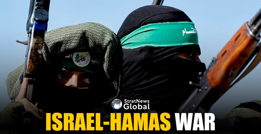 Palestinian fighters from the armed wing of Hamas take part in a military parade to mark the anniversary of the 2014 war with Israel, in the central Gaza Strip, July 19, 2023. REUTERS/Ibraheem Abu Mustafa/File Photo