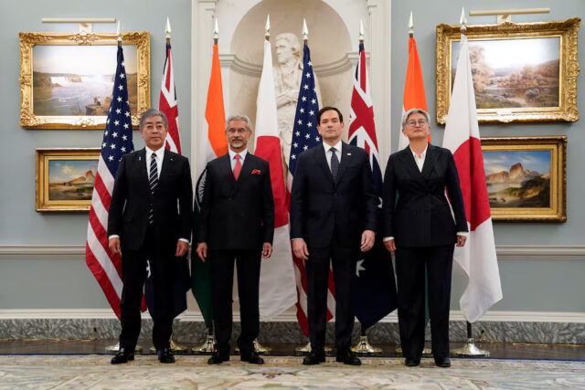 quad ministers U.S. Secretary of State Marco Rubio meets with Indian External Affairs Minister Dr. Subrahmanyam Jaishankar, Australian Foreign Minister Penny Wong, and Japanese Foreign Minister Iwaya Takeshi at the State Department in Washington, U.S., January 21, 2025. REUTERS/Elizabeth Frantz