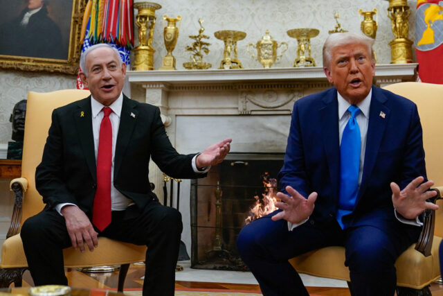 U.S. President Trump meets Israeli PM Netanyahu in Washington trump meets netanyahu