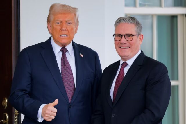 CW7UFSGKZZO7NKCRT6QJYXKCNM U.S. President Donald Trump meets British Prime Minister Keir Starmer at the White House in Washington, D.C., U.S., February 27, 2025. REUTERS/Brian Snyder