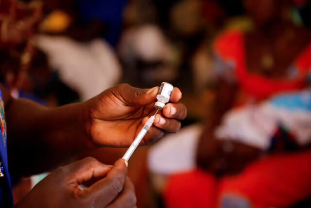 PUDTML4UPRNHNO57XSAKLPPV6I A nurse prepares to administer a malaria vaccine to an infant at the health center in Datcheka, Cameroon January 22, 2024. REUTERS/Desire Danga Essigue/File Photo