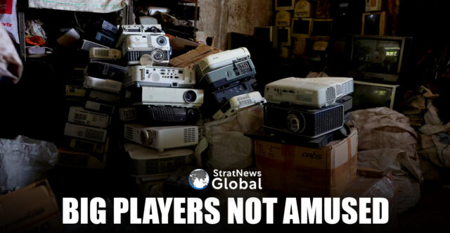Electronic waste, or e-waste, from computers is kept at a scrap yard in Ahmedabad, India, April 9, 2025.REUTERS/Amit Dave