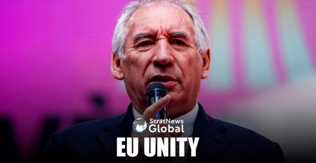 French Prime Minister Francois Bayrou attends a political rally of the Renaissance party in Saint-Denis near Paris, France, April 6, 2025. REUTERS/Tom Nicholson/File Photo