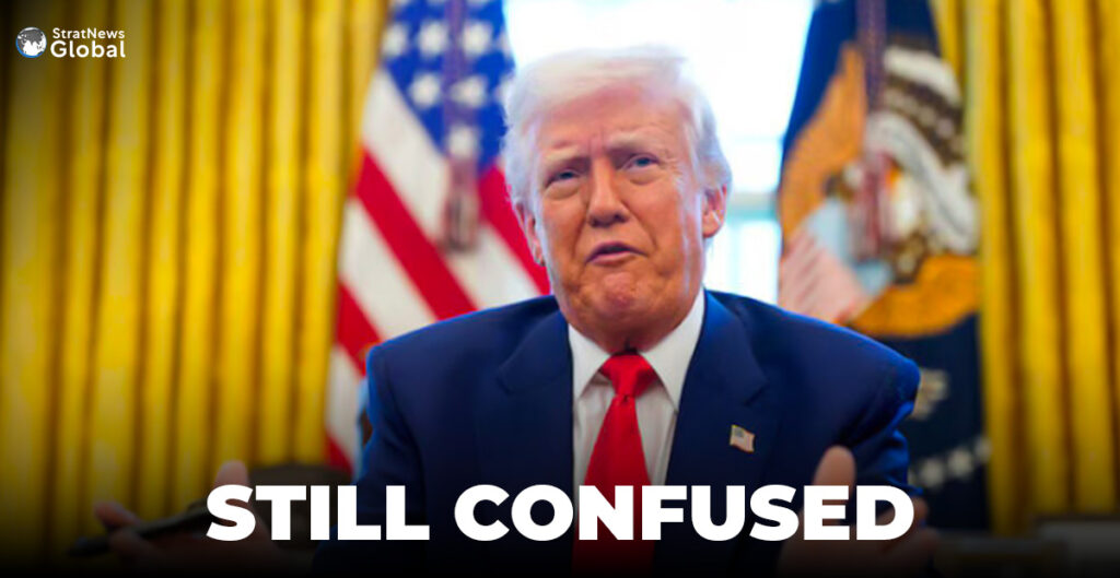 U.S. President Donald Trump speaks, as he signs executive orders and proclamations in the Oval Office at the White House in Washington, D.C., U.S., April 9, 2025. REUTERS/Nathan Howard/File Photo