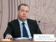 Russia's Security Council's Deputy Chairman Dmitry Medvedev attends a meeting of the Council for Science and Education at the Joint Institute for Nuclear Research in the Moscow region's city of Dubna, Russia June 13, 2024. Sputnik/Alexei Maishev/Pool via REUTERS/File Photo