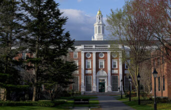 A view of the Business School campus of Harvard University in Cambridge, Massachusetts, U.S., April 15, 2025. REUTERS/Faith Ninivaggi/File Photo