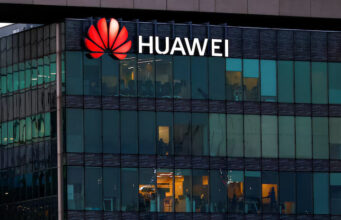 A view shows a Huawei logo at Huawei Technologies France headquarters in Boulogne-Billancourt near Paris, France, January 9, 2025. REUTERS/Gonzalo Fuentes/File Photo