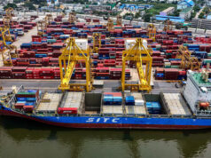 A drone view of Bangkok's port along the Chao Phraya River, after U.S. President Donald Trump announced a 90-day pause on tariffs for many countries, in Bangkok, Thailand, April 10, 2025. REUTERS/Athit Perawongmetha/File Photo