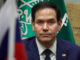 U.S. Secretary of State Marco Rubio attends an interview after meeting with Russian Foreign Minister Sergei Lavrov and Russian President Vladimir Putin's foreign policy advisor Yuri Ushakov, , U.S. National Security Advisor Mike Waltz, and U.S. Middle East envoy Steve Witkoff, at Diriyah Palace, in Riyadh, Saudi Arabia, February 18, 2025. REUTERS/Evelyn Hockstein/Pool/File Photo