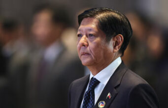 Philippines President Ferdinand Marcos Jr attends the closing ceremony of the 44th and 45th ASEAN Summits and Related Summits and Handing Over of the ASEAN Chairmanship to Malaysia, at the National Convention Centre, in Vientiane, Laos, October 11, 2024. REUTERS/Athit Perawongmetha/File Photo