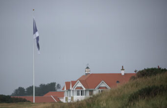 A general view of the clubhouse on the Trump Turnberry golf course ahead of the expected arrival of U.S. President Donald Trump later this week in Turnberry, Scotland, Britain, July 24, 2025. REUTERS/Phil Noble