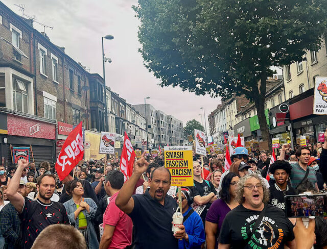 FPAIGJFP2RJBZM5OTLQZU7DYAQ Ricky Jones attends an anti-racism protest in Walthamstow, London, Britain, August 7, 2024. REUTERS/Catarina Demony/File Photo