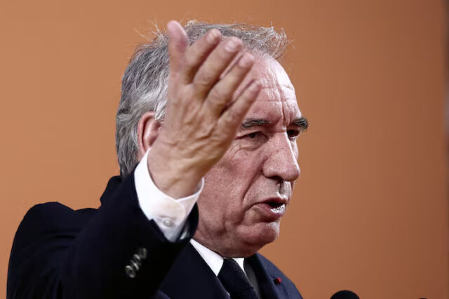 OTAT6KZSG5OFVE45T4O2SX66JU France's Prime Minister Francois Bayrou delivers a speech during the La REF 2025 meeting of French entrepreneurs at Roland-Garros, in Paris, France, August 28, 2025. Thibaud Moritz/Pool via REUTERS/File Photo