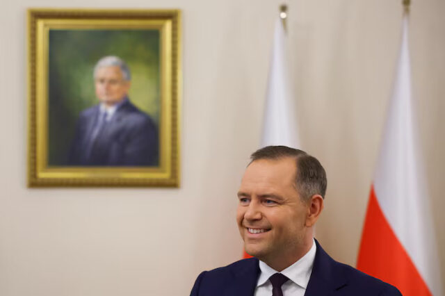 XCBRATBXBRIPHBEF6ATHJPWSBQ President-elect Karol Nawrocki smiles as he meets Poland's outgoing President Andrzej Duda (not pictured) at the Presidential Palace in Warsaw, Poland, June 3, 2025. REUTERS/Kacper Pempel/File Photo