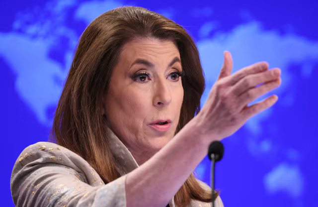 XEIXADULDFIUFMJV7YDN4O7K4I U.S. State Department spokesperson Tammy Bruce speaks during her first press briefing at the State Department in Washington, D.C., U.S., March 6, 2025. REUTERS/Kevin Lamarque/File Photo