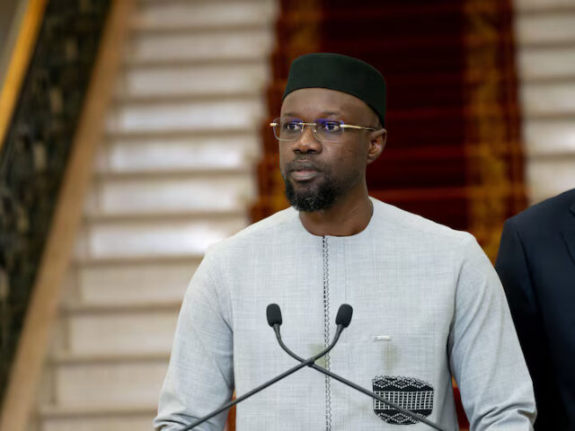 XZ2AIGSG5BJWPFFJUNGXK4YAAQ Ousmane Sonko speaks after he was appointed prime minister by Senegal's newly-elected President Bassirou Diomaye Faye, in Dakar, Senegal April 2, 2024. REUTERS/Abdou Karim Ndoye/File Photo
