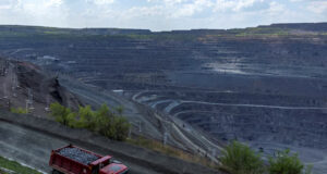 Ukraine, US Pledge $75 Million Each For Joint Minerals Fund A dump truck drives past the Southern Iron Ore JV open-pit mine, amid Russia's attack on Ukraine, in Kryvyi Rih, Ukraine April 23, 2025. REUTERS/Thomas Peter/File Photo