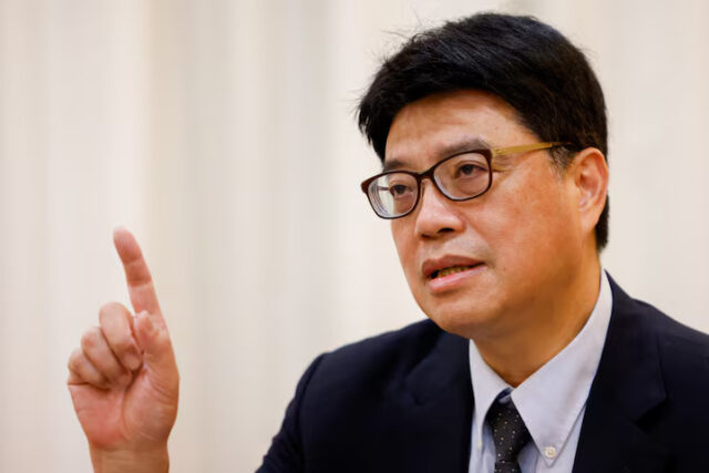 Taiwan's Mainland Affairs Council Minister Chiu Chui-cheng speaks during an interview with Reuters in Taipei, Taiwan May 27, 2025. REUTERS/Ann Wang/File Photo