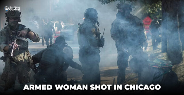 ARMED WOMAN SHOT IN CHICAGO
