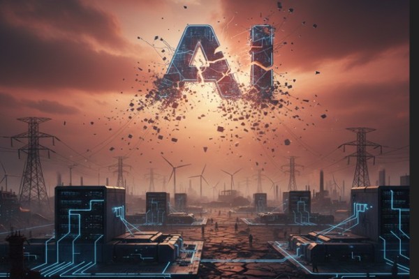 AI-GENERATED IMAGE FOR STORY ON AI BUBBLE BURST ECONOMY