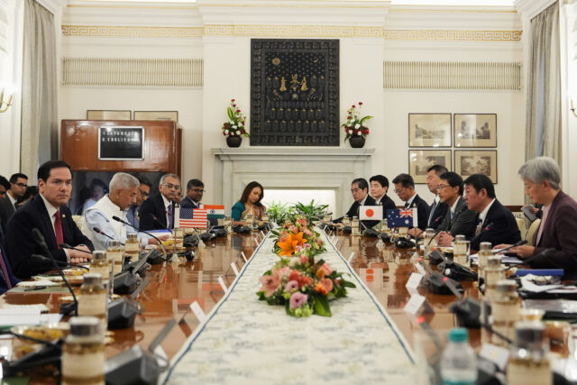 Quad ministerial meeting at Hyderabad House in New Delhi