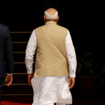 Maldives' President Mohamed Muizzu and Indian Prime Minister Narendra Modi walk after the photo-op at Hyderabad House, New Delhi. REUTERS/Adnan Abidi
