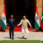 Maldives' President Mohamed Muizzu meets with Indian Prime Minister Narendra Modi at Hyderabad House, New Delhi. REUTERS/Adnan Abidi