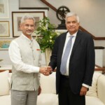 EAM S Jaishankar met former Sri Lankan President Ranil Wickremesinghe. (Courtesy: @DrSJaishankar via X)