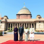President Droupadi Murmu accorded a ceremonial welcome to Mohamed Muizzu, the President of Maldives at Rashtrapati Bhavan. (Courtesy: @rashtrapatibhvn via X)