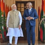 PM Narendra Modi received Maldives President Mohamed Muizzu at Hyderabad House. (Courtesy: @MEAIndia via X)